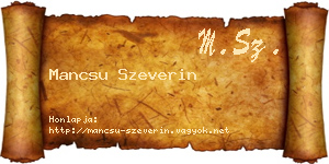 Mancsu Szeverin névjegykártya